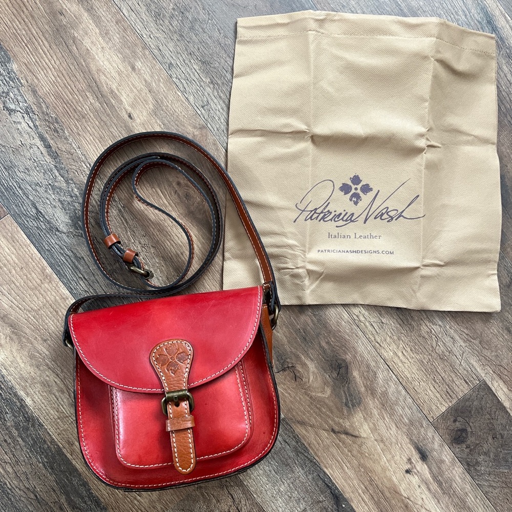 Patricia Nash Tooled Leather Flap Crossbody Purse